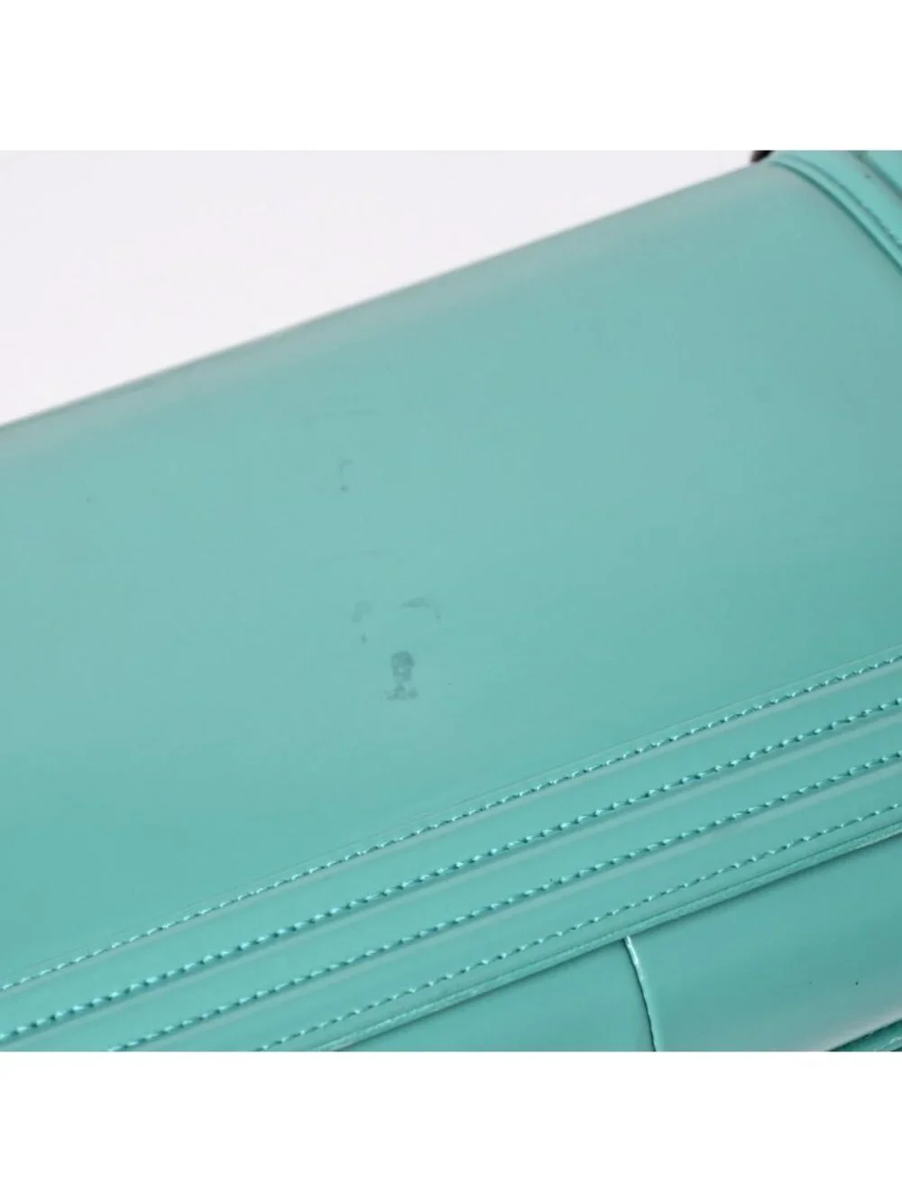Chanel Boy Large Chain Shoulder Bag CC Logo Calfskin Turquoise